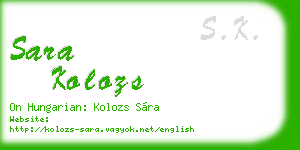 sara kolozs business card